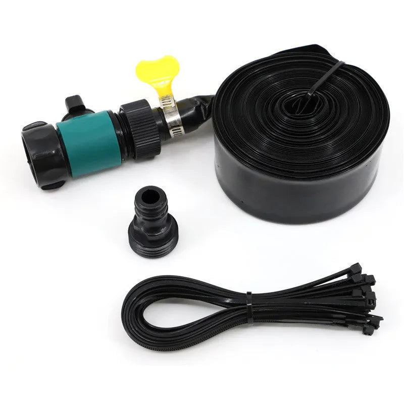 Portable garden sprinkler with solar water cooling in blue or orange with PVC switch