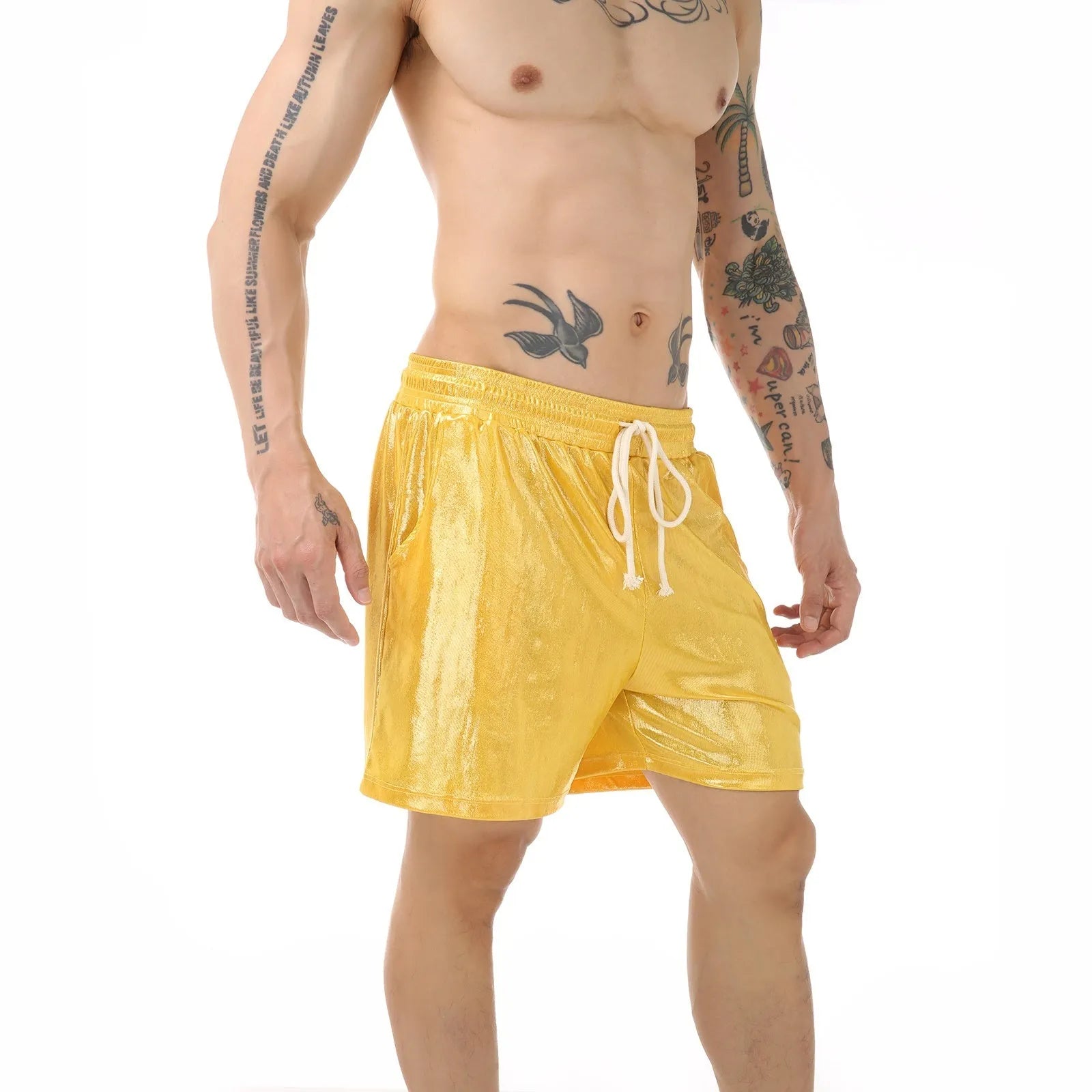 Men's casual polyester home pants in silver colour, lightweight lounge trousers for indoor relaxation