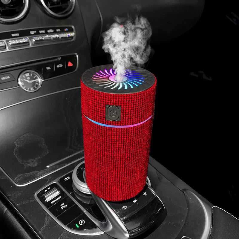 Car mounted air purification humidifier in water diamond material with USB power cord