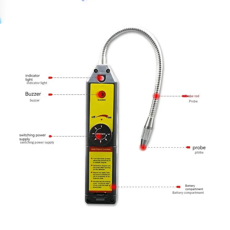 WJL-6000 electronic halogen car refrigerant leak detector with extended probe