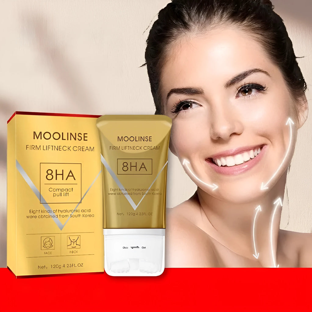 Neck moisturising cream with roller applicator for dry skin application