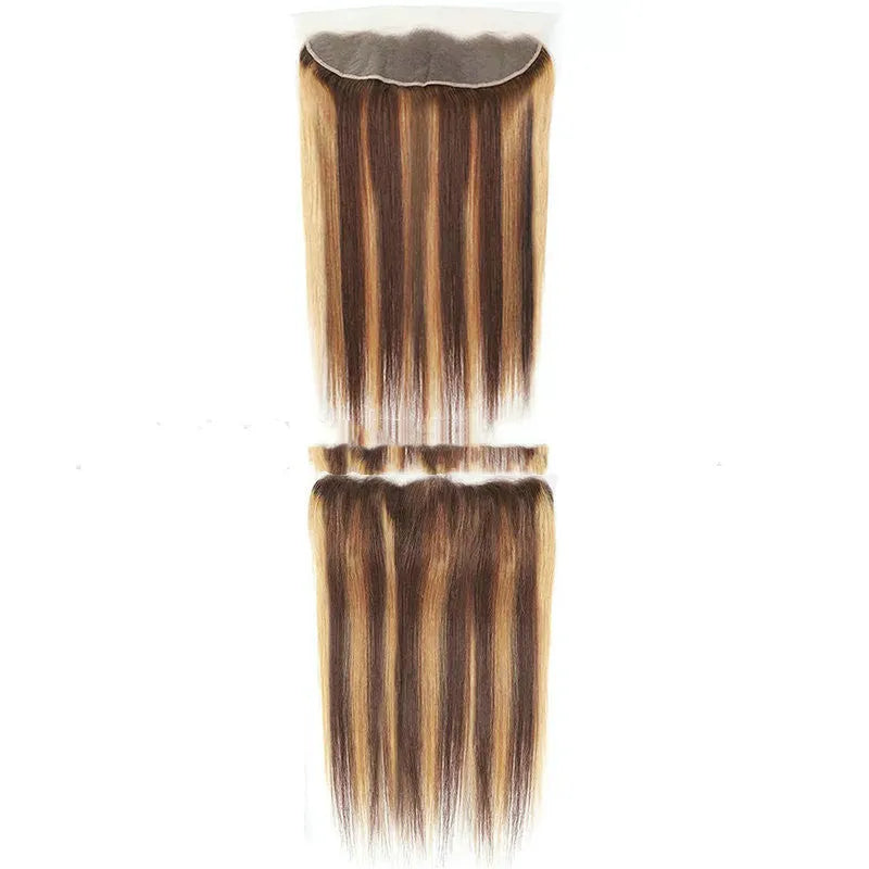 Hand-woven human hair wig piece long straight side bangs natural look 8A colour