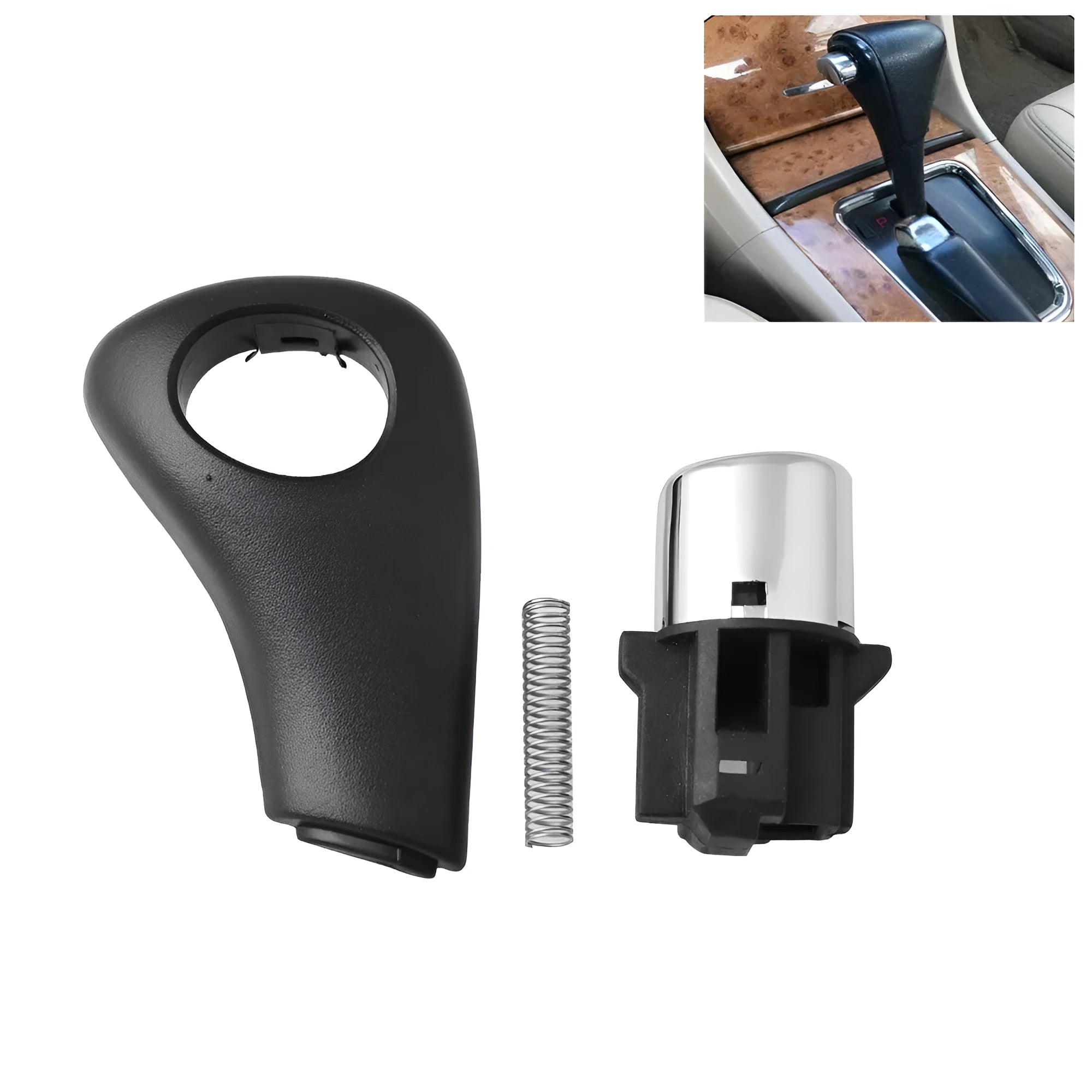 Black ABS plastic gear shift button refit kit for 2003-2005 Honda Accord models