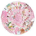 Pack of 50 cute Christmas themed waterproof stickers in sizes from 4cm to 8cm.