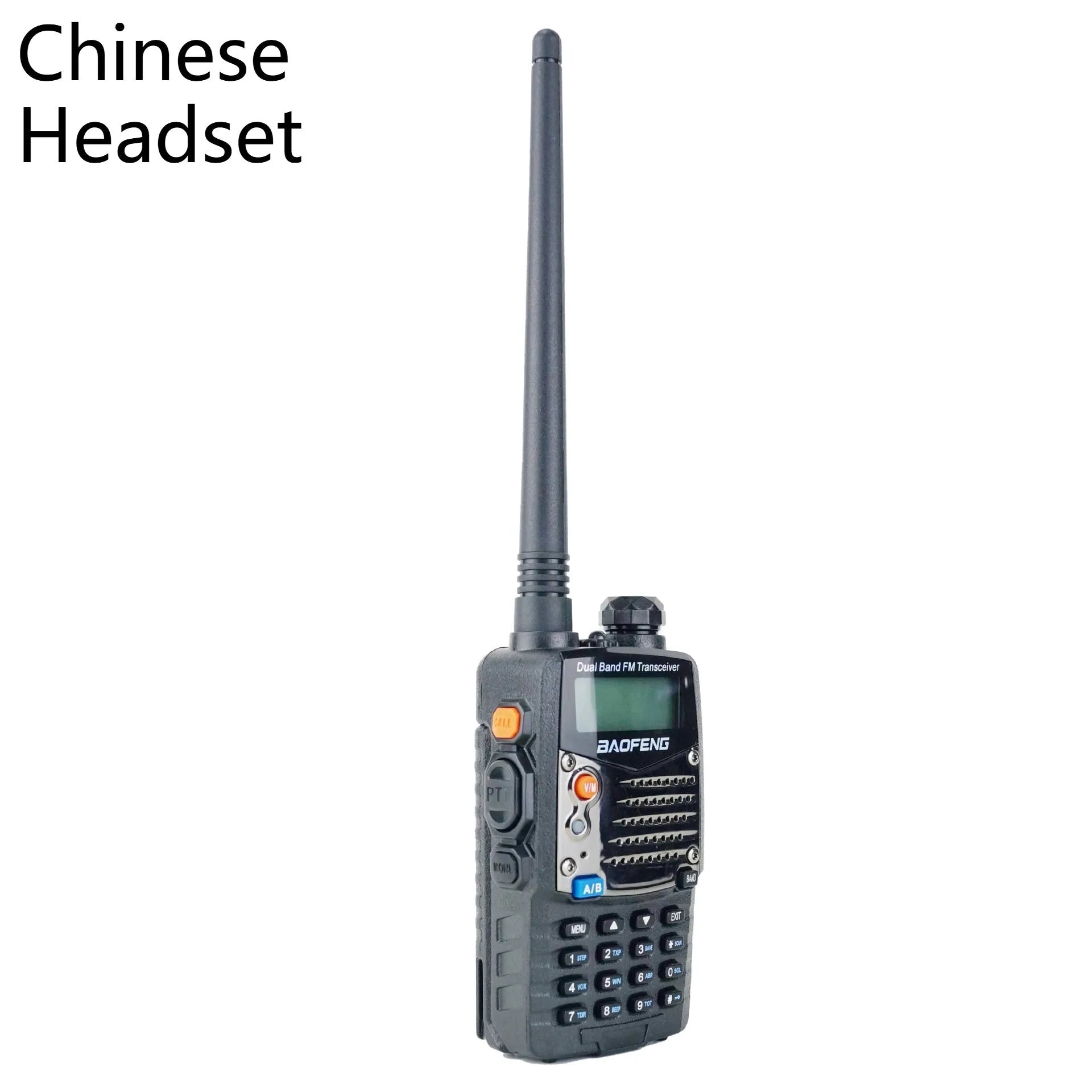 Baofeng UV-5RA dual band handheld walkie-talkie with display, shown in available colour variants.