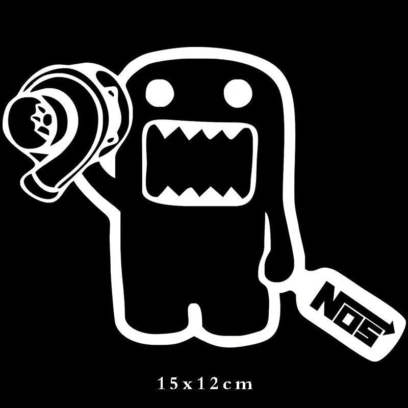 Creative cartoon automobile sticker measuring 15 by 12 centimetres in black or white colour