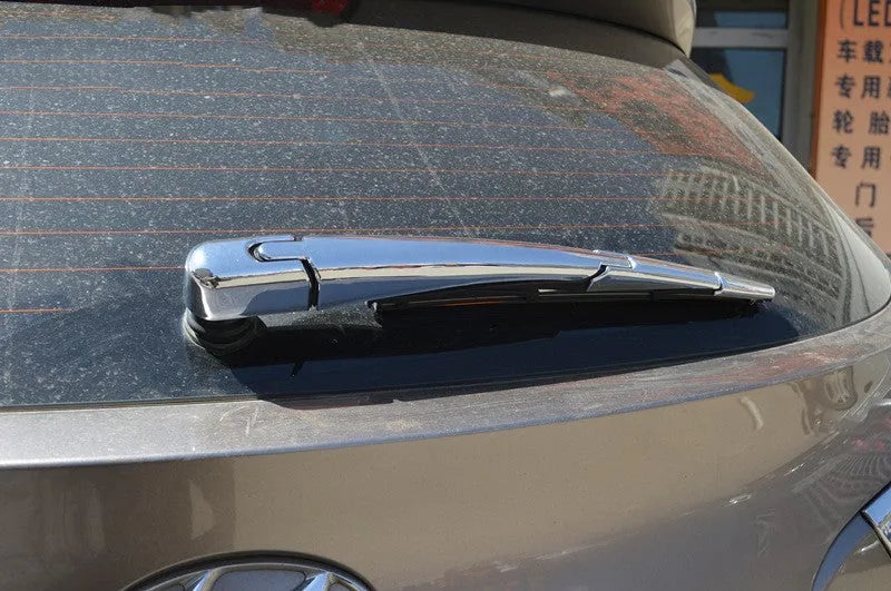 Four silvery ABS plastic rear wiper cover trims for 2010 Hyundai vehicles