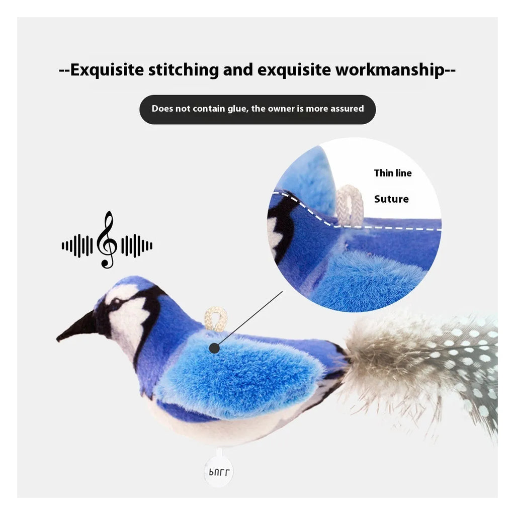 New Called Bird Simulation Cat Toy plush bird in four colour options for playful cats
