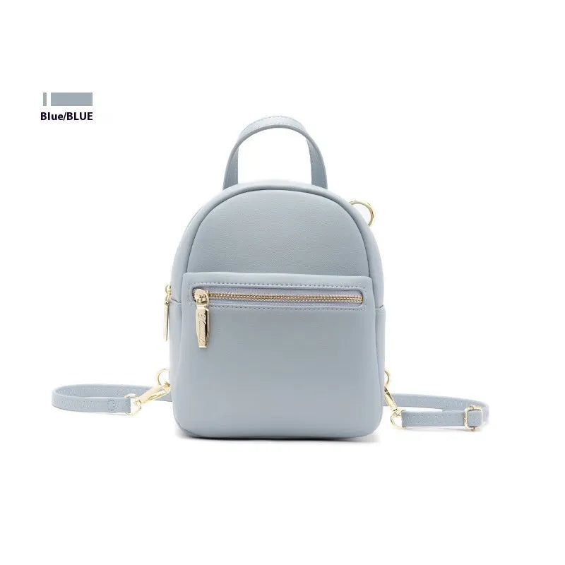 Soft PU mini backpack in street-trend style, shown in one of six available colours.
