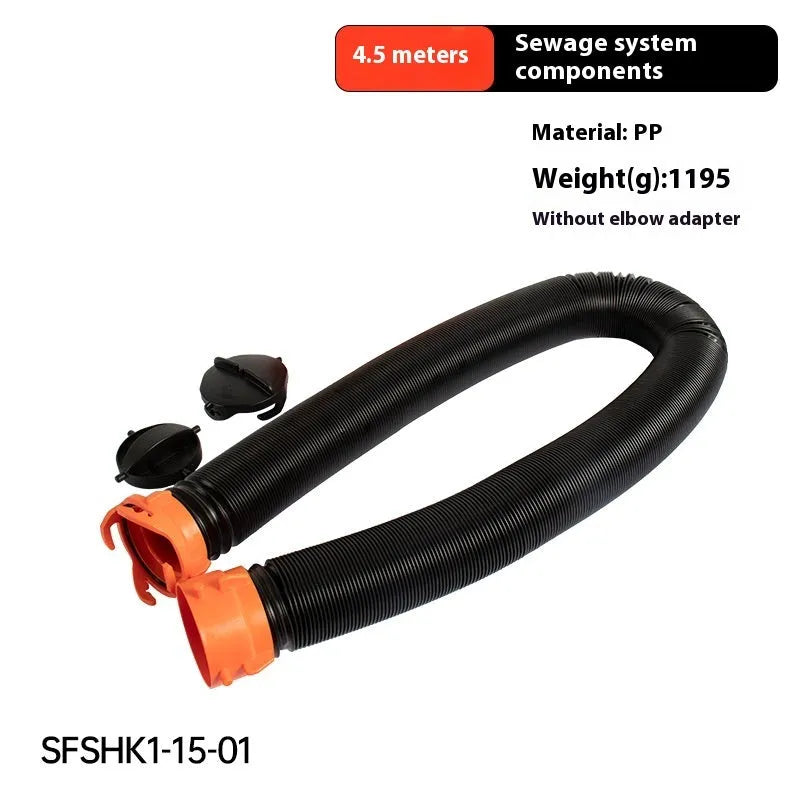 90 degree sewage hose rotary elbow joint in 4.5 metre PP length with optional connector