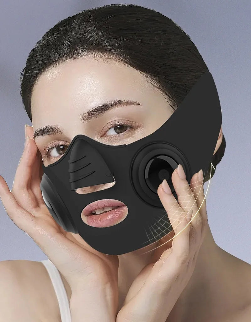 Black photon rejuvenation face mask beauty device with USB connection
