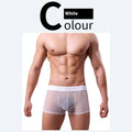 Men's thin invisible breathable boxer shorts in quick drying polyester fabric showing colour options