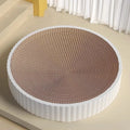 55cm round cat scratching board with replaceable corrugated paper insert in green or white colour