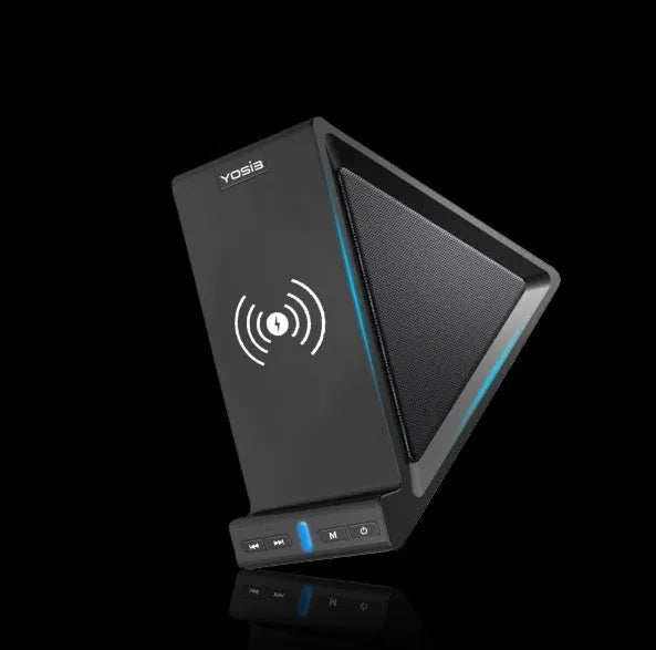 Black multifunctional Bluetooth speaker with integrated phone stand and 2000mAh power bank
