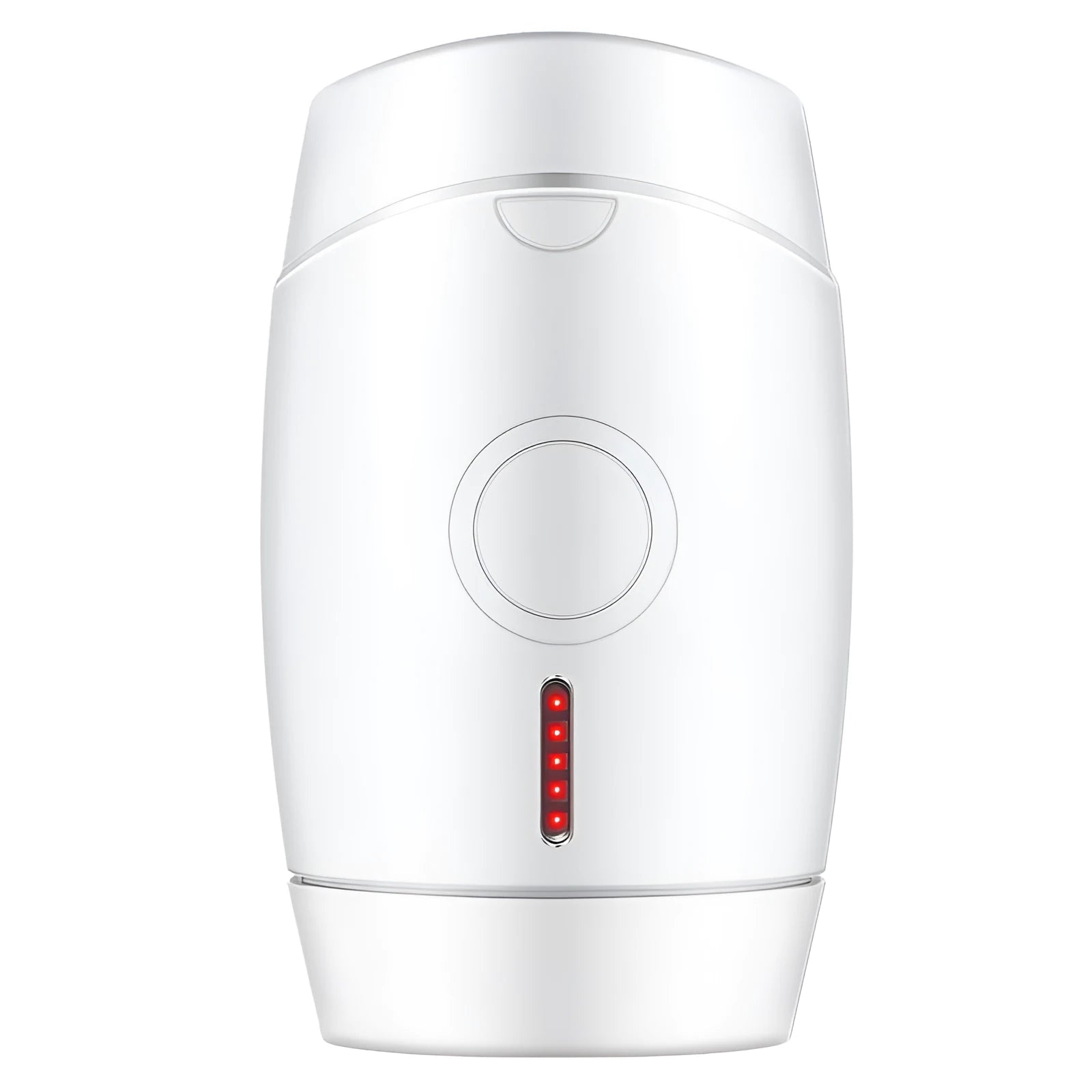 White home laser hair removal device with display screen and power adapter on a plain background.