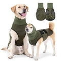 Polyester dog anti-anxiety jacket in army green or dark blue colour options