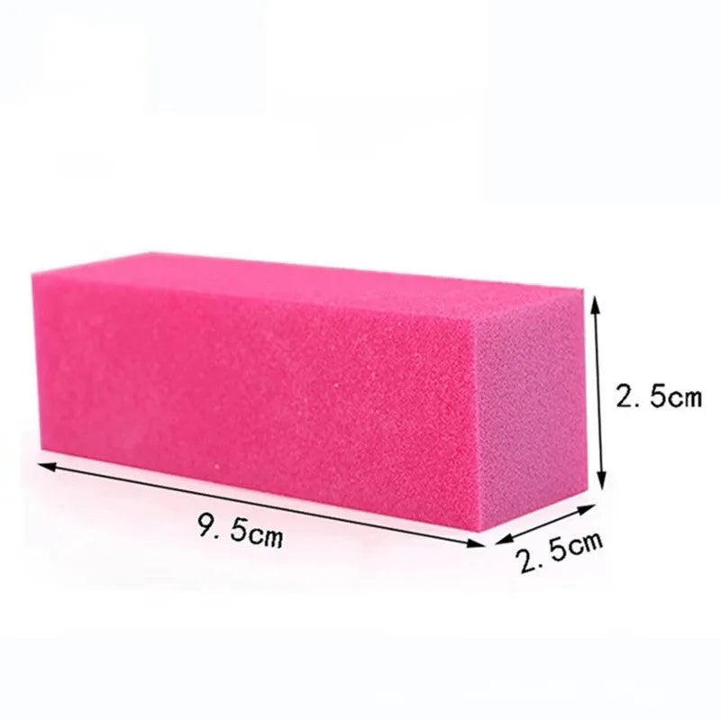 High foam cotton nail polish file block in multi colours for manicure polishing and nail brightening