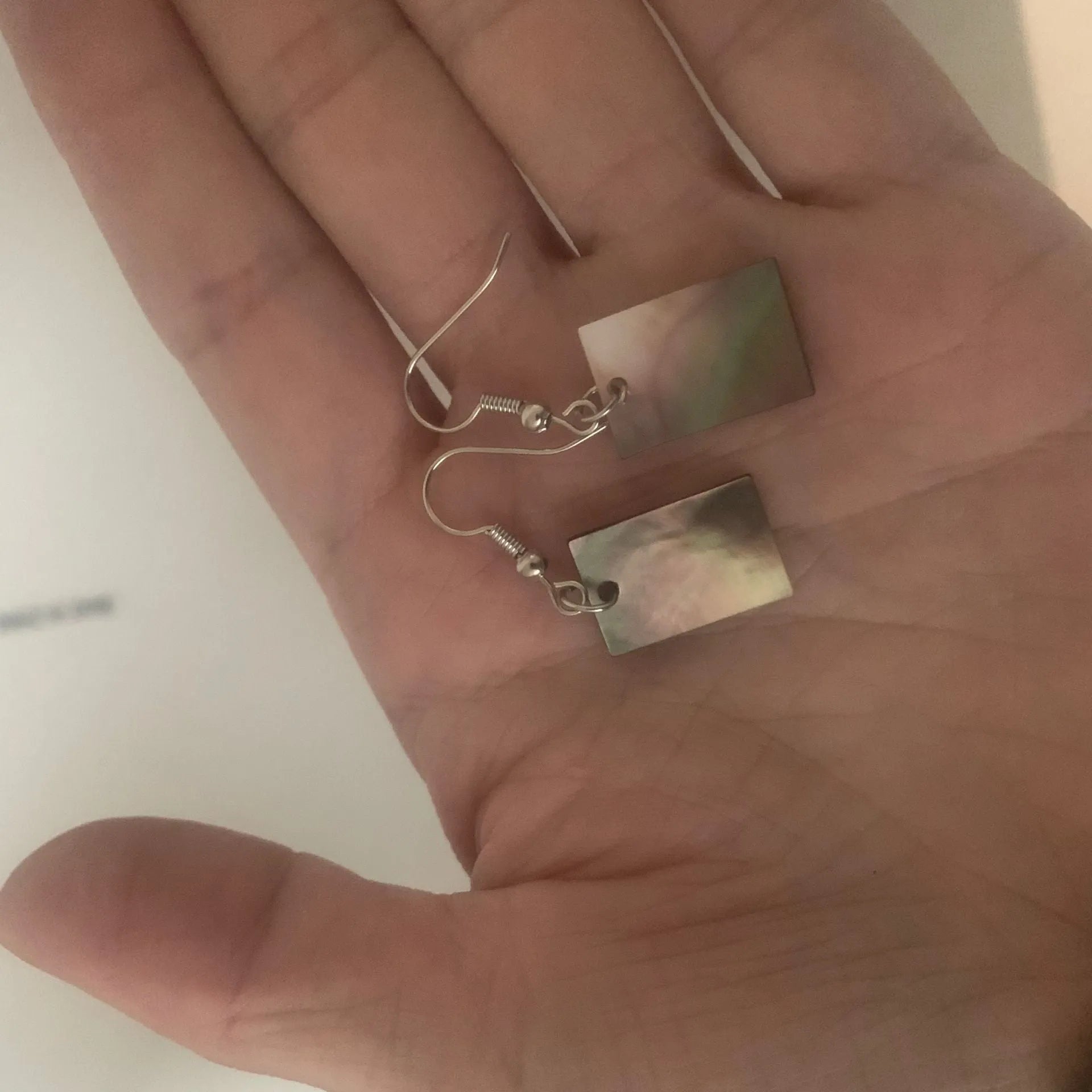Geometric shell earrings for women in square panther or rectangular shell designs