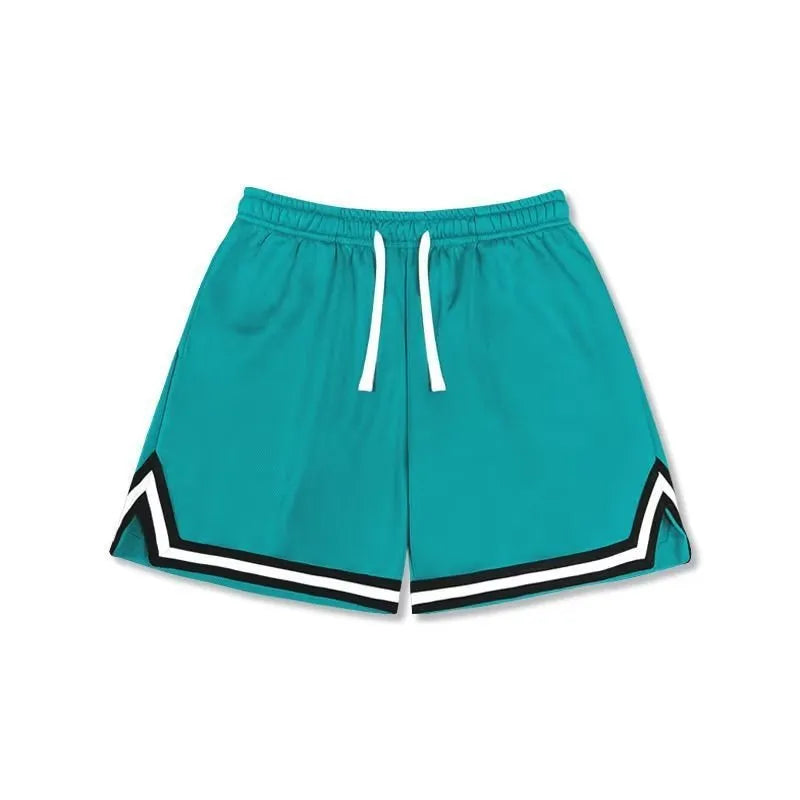 Men's polyester summer shorts with elastic waistband in loose sports style available in multiple colours