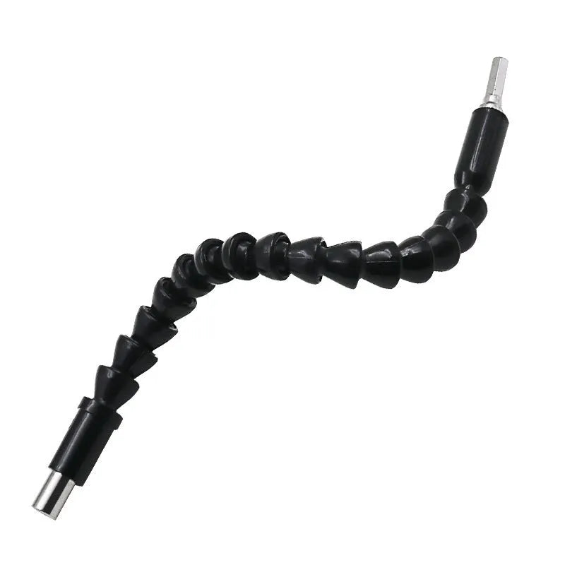 Black flexible cobra drill bit with metal and plastic shaft 295mm long hex shank connector