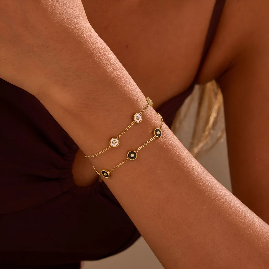 Gold-plated fritillary geometric bracelet and necklace set for women