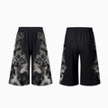 Loose fit street trendy printed trousers with polyester fabric and mid-waist design
