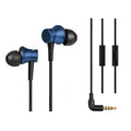 Piston wired in-ear headphones with 3.5mm gold-plated plug in black, blue, or red colour options