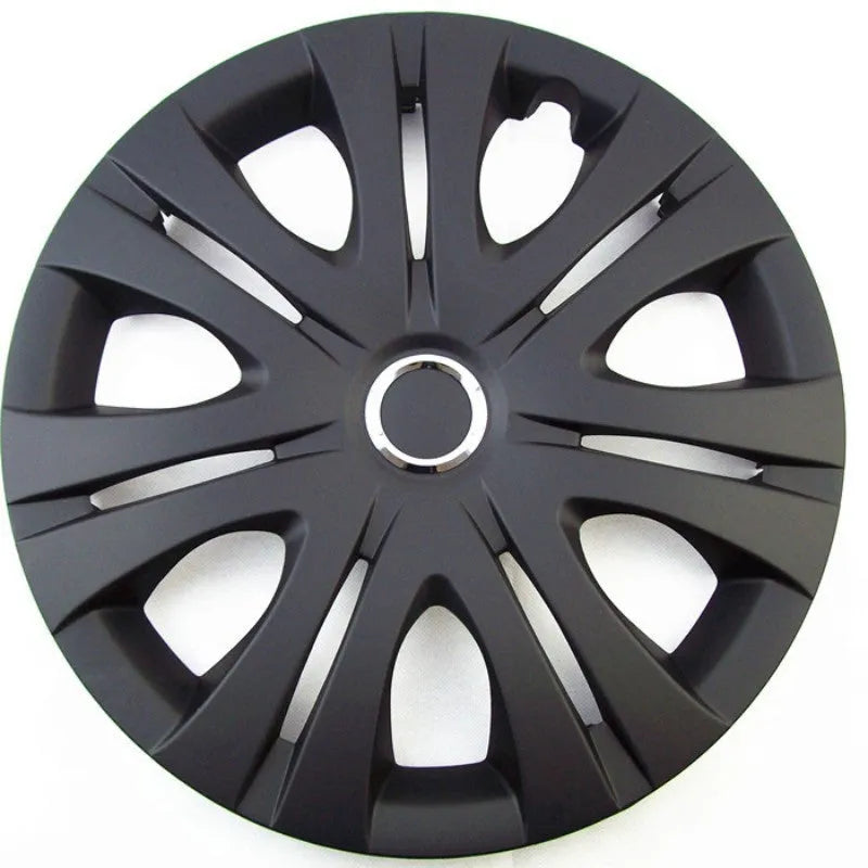 Universal ABS plastic wheel hub cover in monochrome silver, black, or electroplating finish for 13-16 inch car wheels.