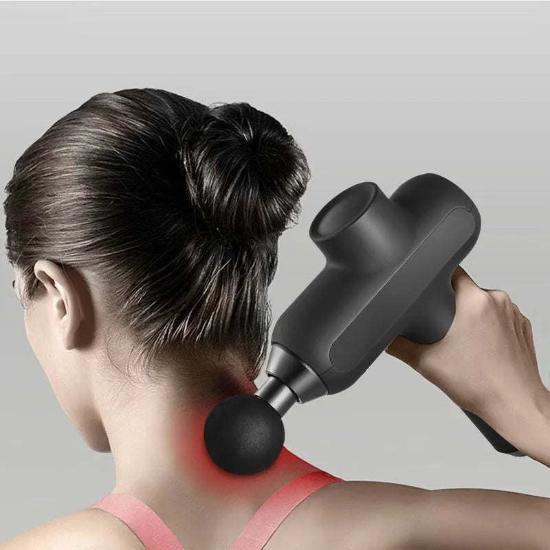 Six-head rechargeable electric muscle massager in black, white, or red colour options