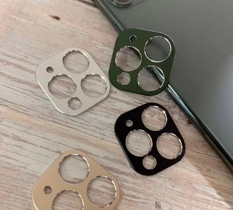 Metal lens protection ring for iPhone 11 and iPhone 11 Pro camera in various colour options.