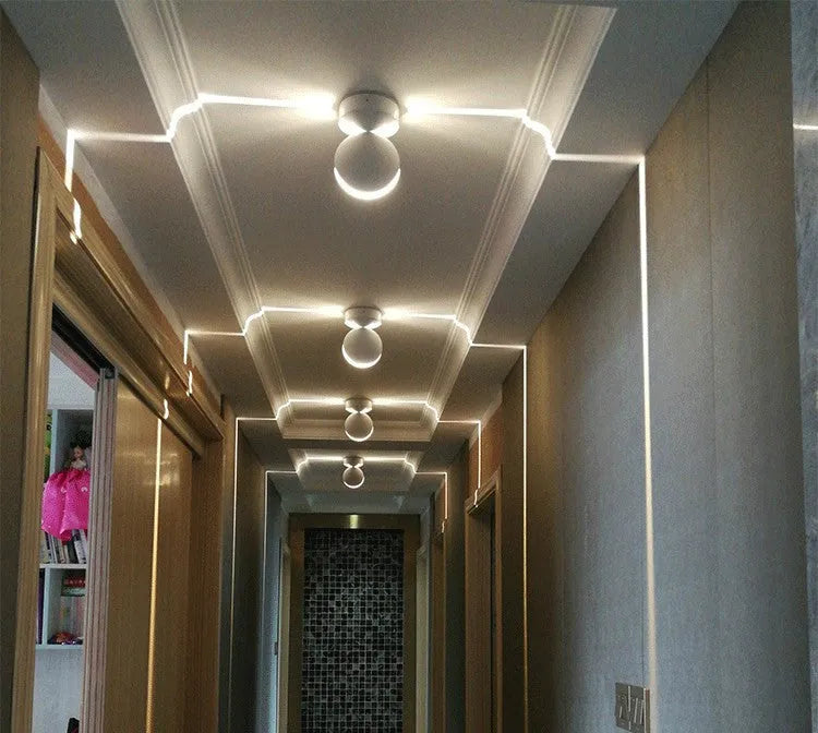 Modern aluminium corridor wall spotlight bar lamp with glass lens and LED lighting in five colour options