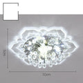 Modern minimalist crystal ceiling lamp with flower shaped shade in stainless steel and acrylic for living room