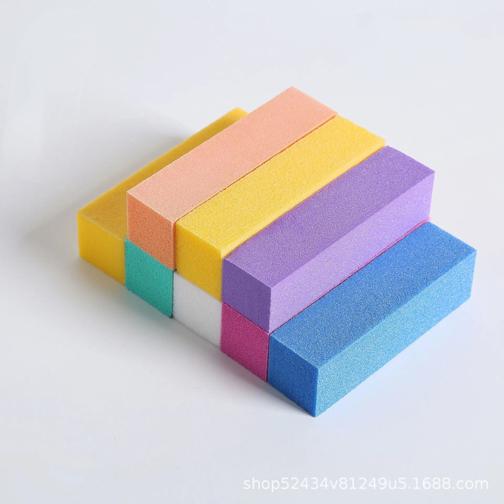 High foam cotton nail polish file block in multi colours for manicure polishing and nail brightening