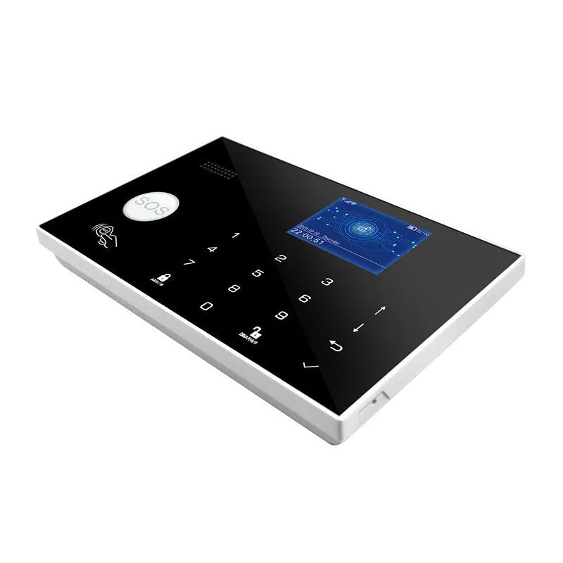 Intelligent WiFi GSM touch button household burglar alarm host with SIM card slot
