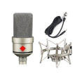 Champagne gold condenser microphone on stand with cable for recording