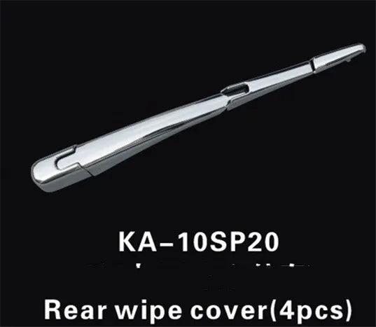 Four silvery ABS plastic rear wiper cover trims for 2010 Hyundai vehicles