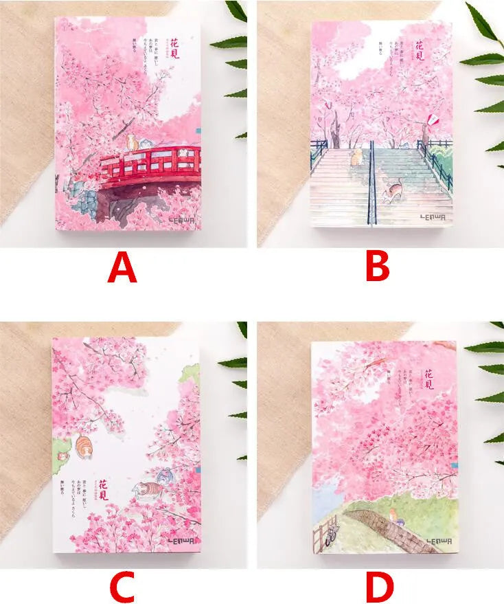Notebook student book with thread binding, 240 blank pages, large 14cm x 21cm size, paper cover, pink colour