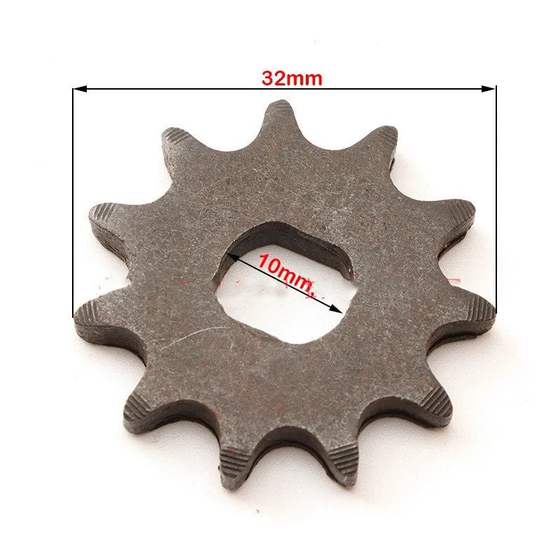 11-tooth cast iron motorcycle gear for 25hT8F chain reduction systems with non-circular appearance