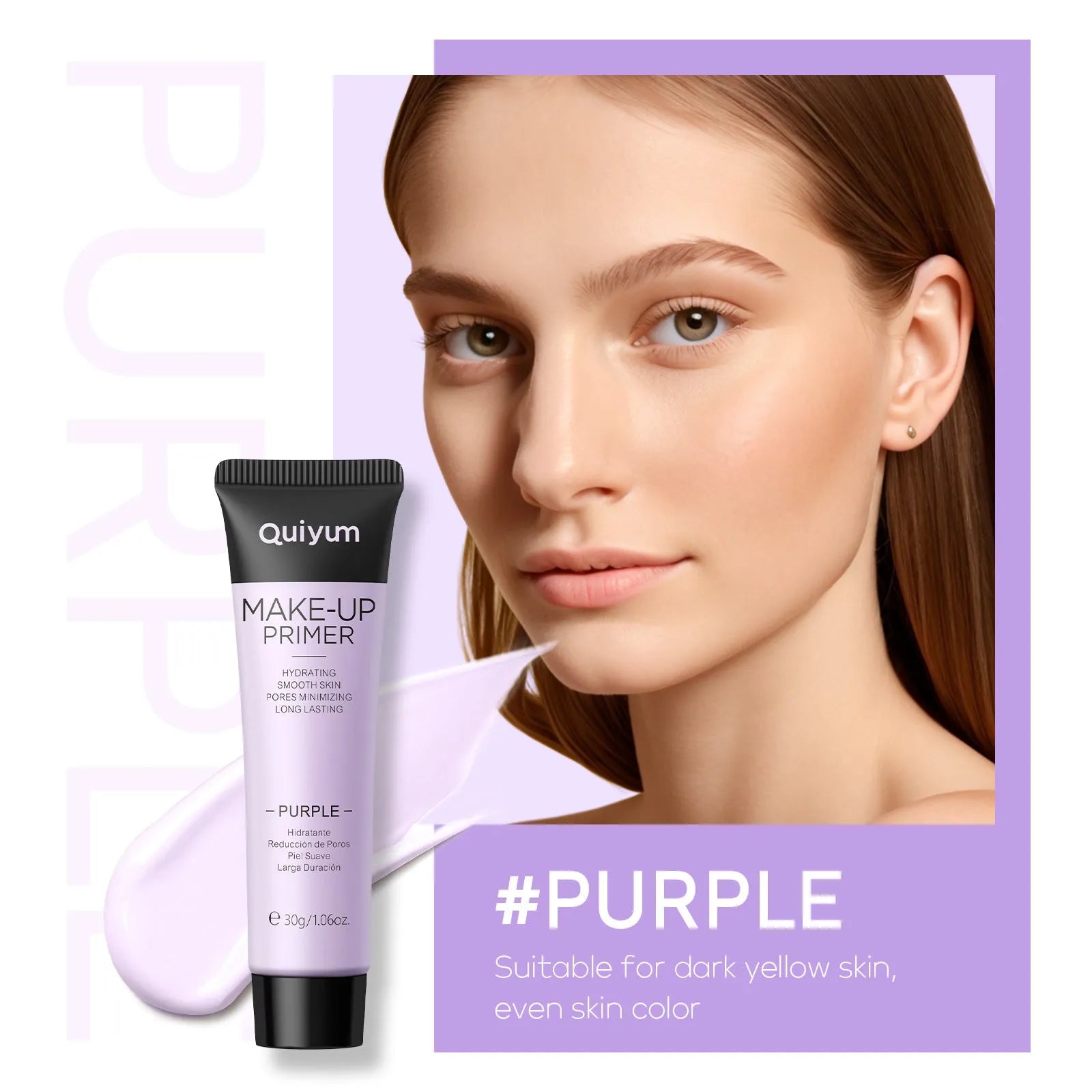 30g moisturising colour-correcting makeup primer in purple, pink and green shades