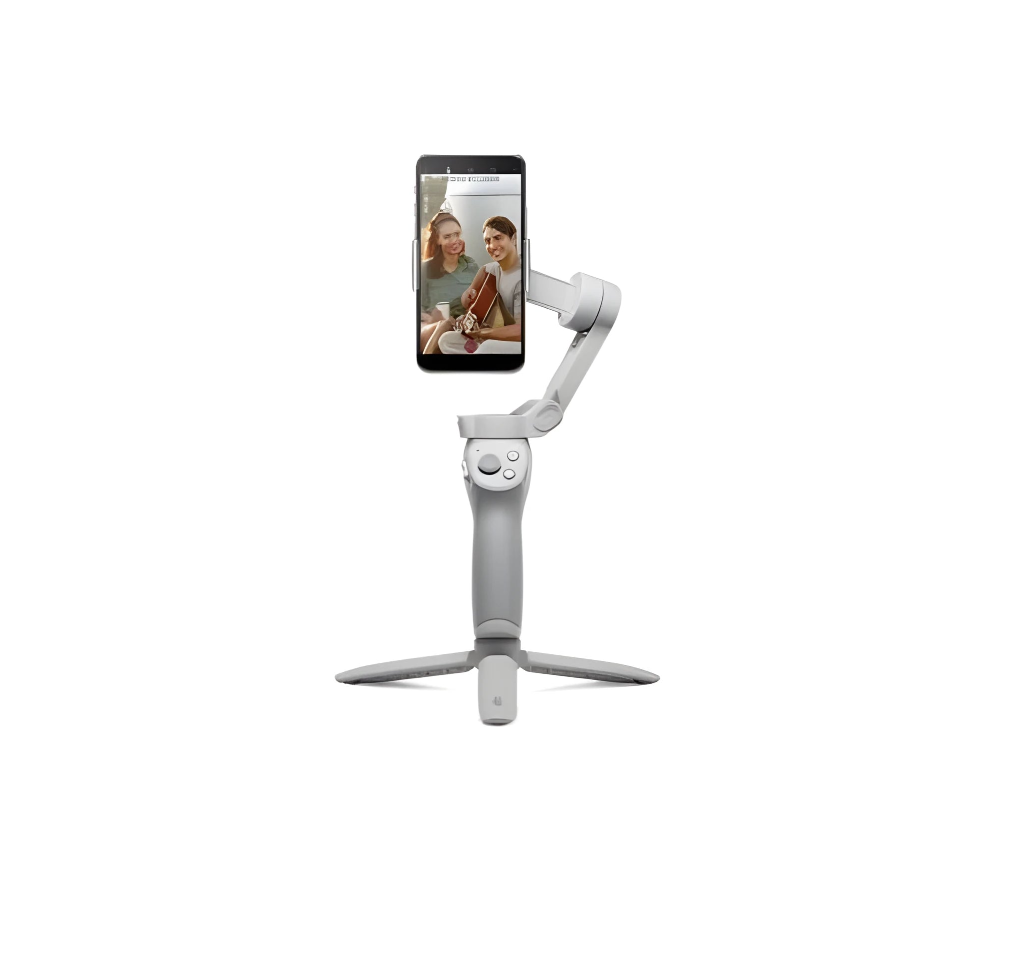 Magnetic mobile phone PTZ gimbal with integrated power bank, shown in a standard style.