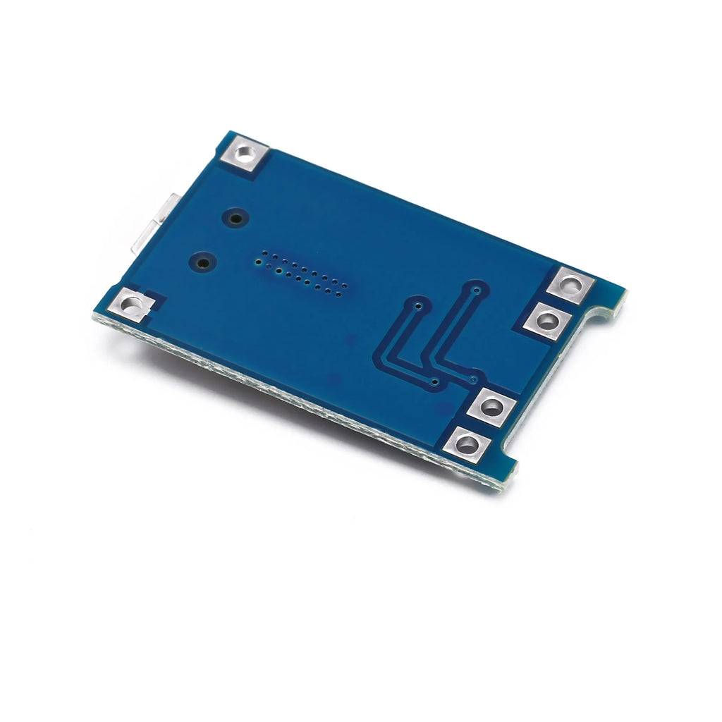 Small blue PCB lithium battery charging and protection board for 18650 cells