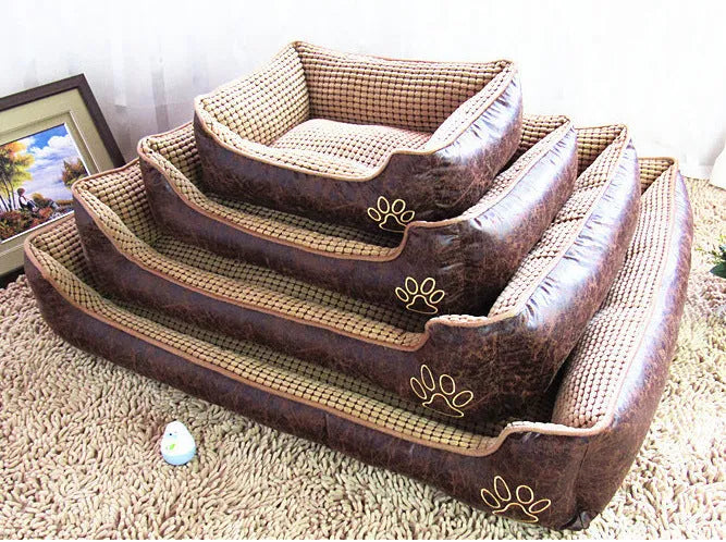 Kennel dog bed with suede cover, bone blanket and summer mat, Style 1 colour option