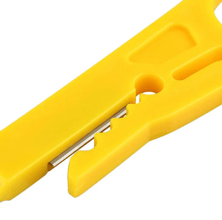 Yellow mini portable wire stripper tool for 0.6mm telephone and network cables