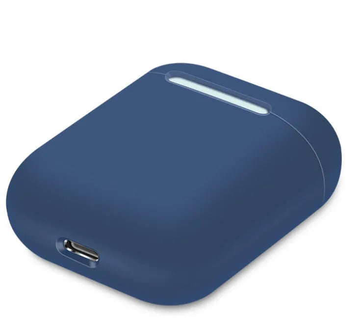 Silicone protective cover for Apple AirPods charging case, split design, solid colour, simple style