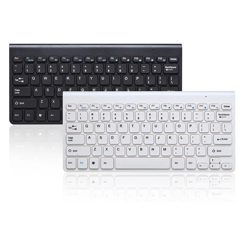 Black wireless keyboard and mouse set with 78 keys and 4 buttons