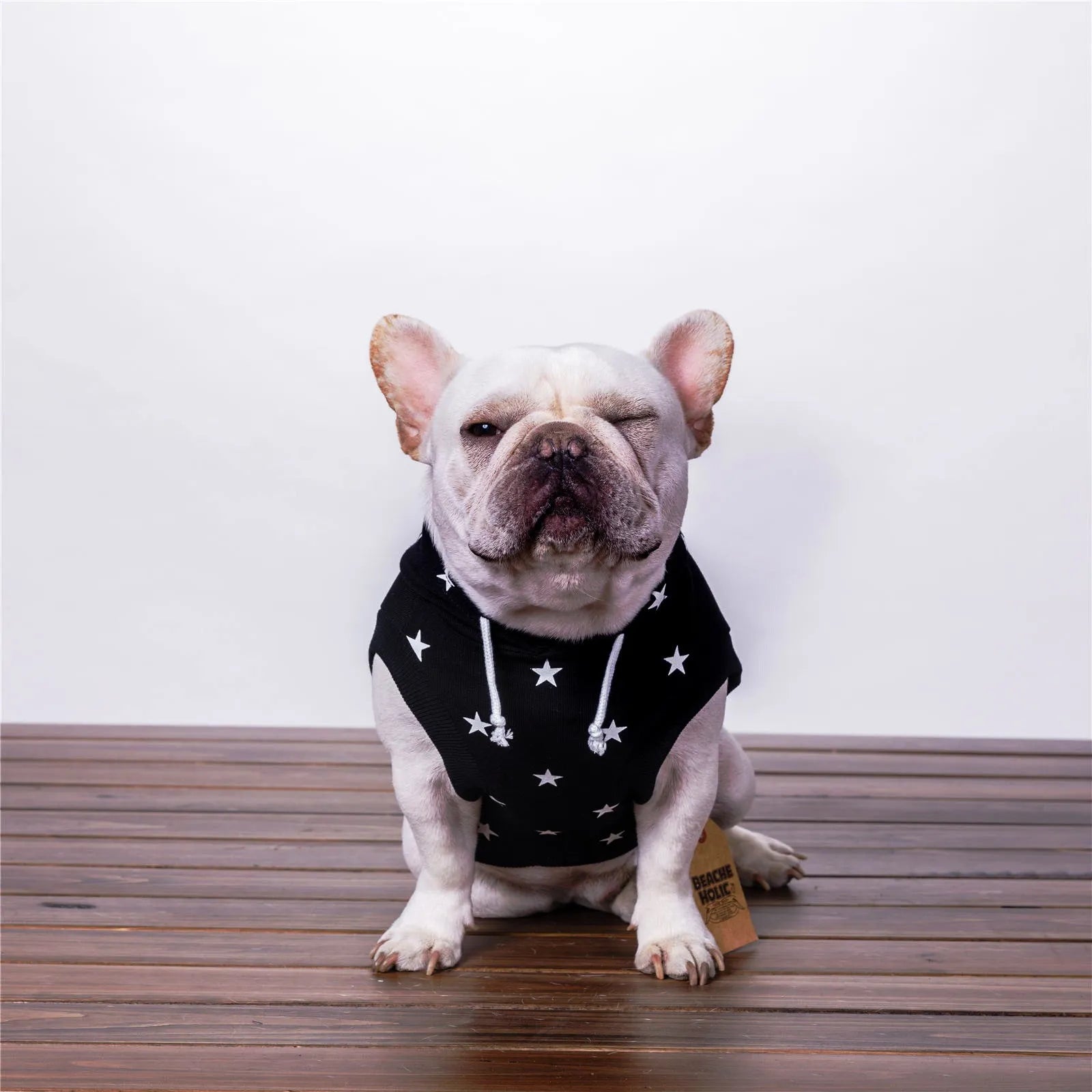 Black cotton printed pet sweater for dogs and cats, casual style