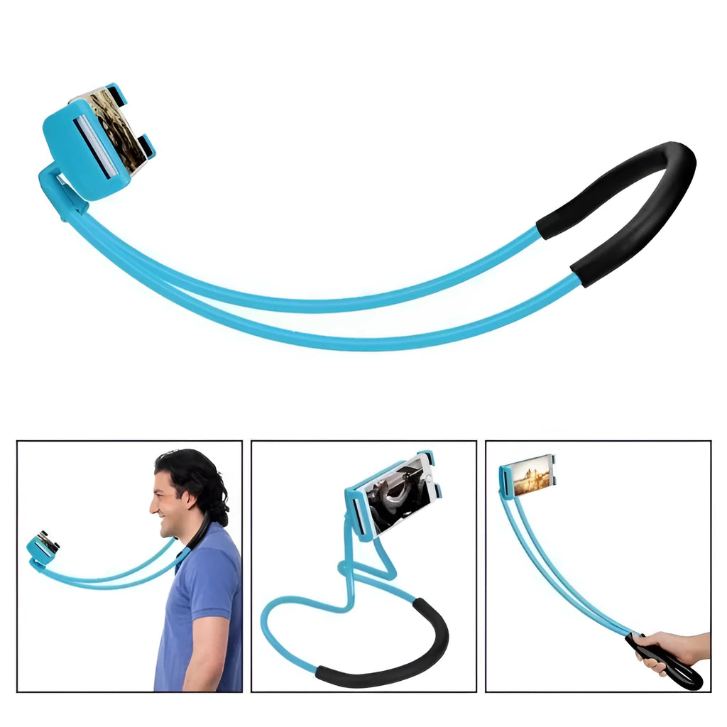 Universal smartphone holder in multiple colours showing 360-degree rotation feature.