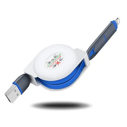 3 in 1 telescopic charging cable extended to 120cm with titanium connectors