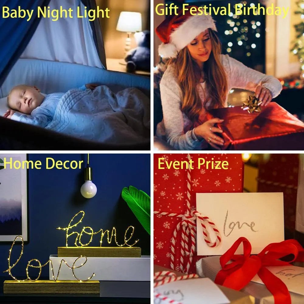 Acrylic 3D LED night light with European style design measuring 200mm by 150mm