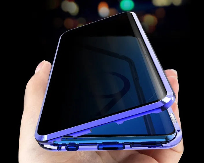 Samsung magnetic phone case with anti-peeping privacy screen in clamshell design
